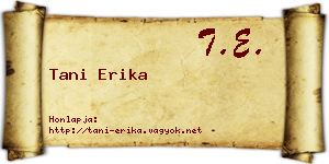 Tani Erika névjegykártya